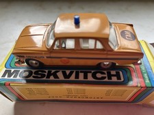 Vintage USSR Moskvitch 412 Traffic Police Car - Orangy Brown - Boxed 