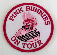 Vintage Pink Bunnies On Tour Patch Motorcycle Biker Yamaha Honda Triumph