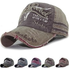 Unisex Washed Distressed Visor Sun Hat Adjustable Polo Style Baseball Cap