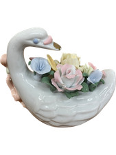 Ceramic Swan Figurine with