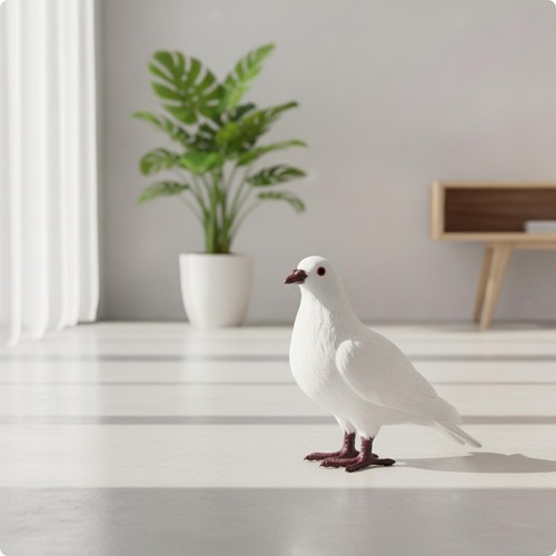 Pigeon model with feathers - with,