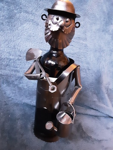 Metal novelty wine bottle - metal,