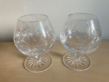 2 Crystal cut glass Brandy glasses "Star of Edinburgh" design