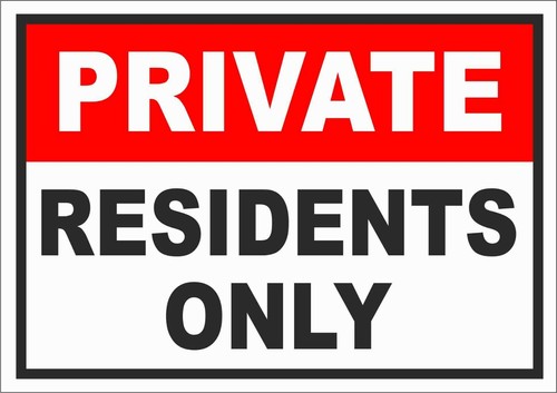 Private residents only parking - private,