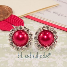 Diamante pearl earrings - diamante,