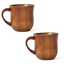 2PCS Wooden Cup Wood Coffee Tea Beer Juice Milk Water Mug Wooden Coffee Cup NEW
