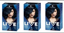Schwarzkopf Live Intense Colour Permanent Hair Dye 3 Pack - Cosmic Blue 090 