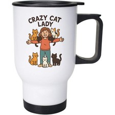 400ml 'Crazy Cat Lady Feline Friends' Reusable Coffee / Travel Mug (MG00090321)