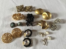 Job Lot of 10 pairs of clip on earing's costume jewellery vintage /modern