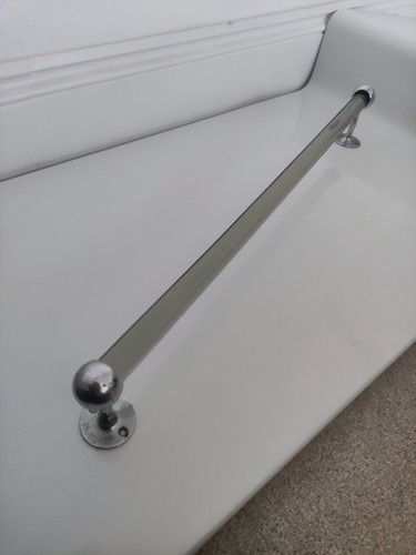 Vintage glass towel rail - glass,