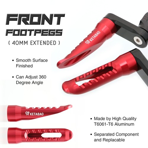 Red ranger front foot pegs - front,
