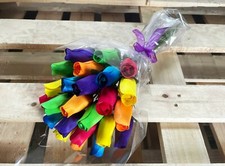 24 mixed colour-2 dozen wooden roses hand tied single stems choose your colours