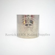 PLAIN NICKEL SILVER COLLAR FOR WALKING STICK ENGLISH ROSE ENGRAVED 23mm