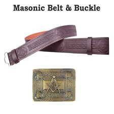 Men brown masonic embossed - men's,