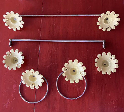 Vintage yellow cast iron - yellow,