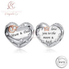 Mum and Dad Heart Charm