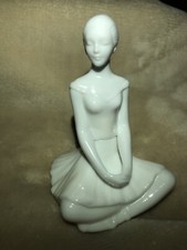 Avon Scent Bottle Ballerina White Glass, Plastic Lid Vintage Contains Perfume 