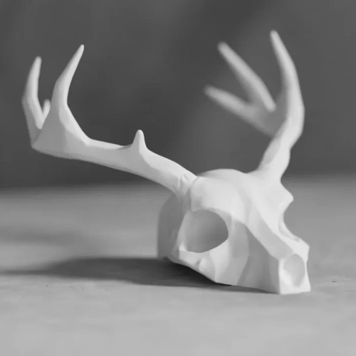 Ethereal stag skull sculpture - ethereal,