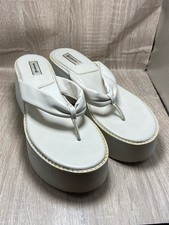 Stradivarius White Wedge Sandals Size 7