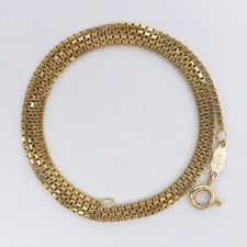 FINE SOLID 18CT GOLD BOX  LINK