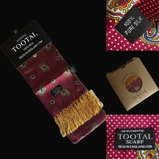 Tootal Vintage Mod Silk Scarf, Oxblood, BNWT