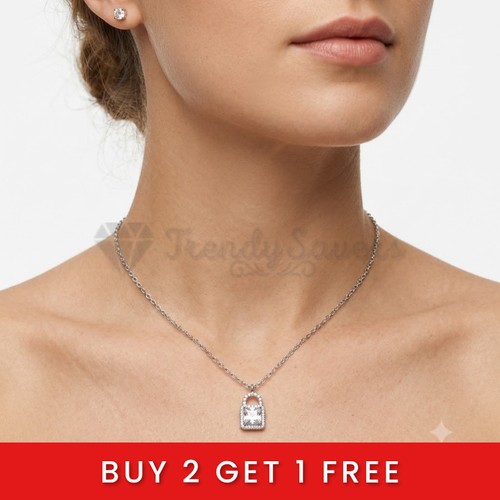 Women crystal padlock - crystal, pendant