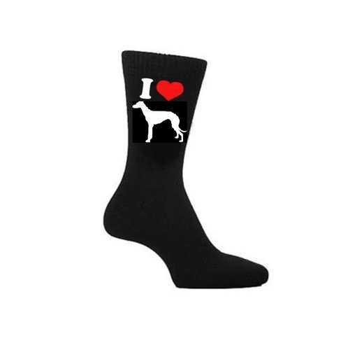 Love greyhound dog socks - i,