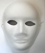  Full White Face Mask Plain Masks Fancy Dress Halloween Masquerade Party 