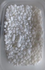 White fused glass cabouchons