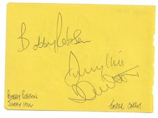 Robert Powell + Jasper Carrott + Jimmy Hill + Bobby Robson. Signed Album Page