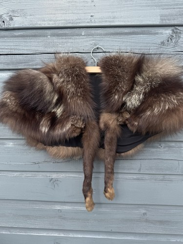 Vintage brown fox fur cape - fox,