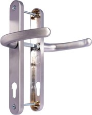 TSS UPVC Door Handles Lever/Lever 92mm PZ (Centres) 210mm Screw to ScrewBackplat
