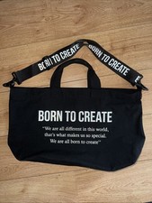 Born To Create Canvas Large Tote Shopping Weekend Cross Body Bag