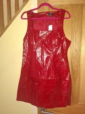 Boohoo Faux Leather Red Dress