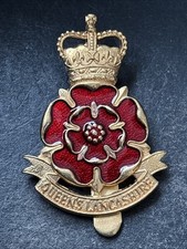 Queens Lancashire Regiment British Army Officers Cap Badge