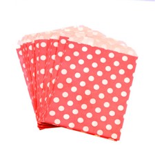 Paper Party Bag Polka Dot Stripe 7" x 9" Sweet Pick And Mix Birthday Candy Cart 