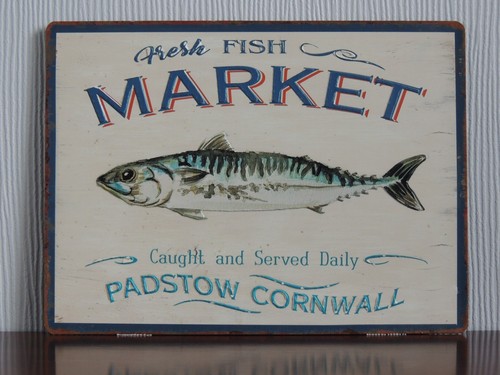Metal wall sign fresh fish - fresh,