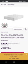 4.6ft Double BENSONS Slumberland Naturals Ultimate Wool Mattress RRP £1099