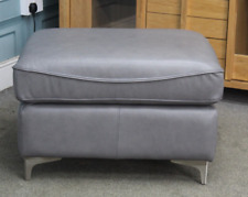 G PLAN JACKSON FOOTSTOOL, IN DALLAS CHARCOAL LEATHER. (1303) RRP £554.