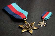 Replica 1939-1945 Star Medals. Full Size & Miniature. Campaign/Military WW2