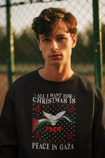 All I want for Christmas is Peace, Palestine, Gaza, Xmas Unisex Jumper
