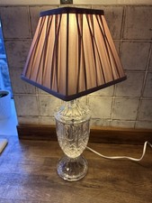 laura ashley Clear Crystal Glass Table Lamp Pink Shade 