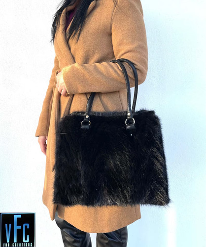 Black mink fur - fur, handbag