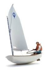 Sailing boat Optimist + figure
