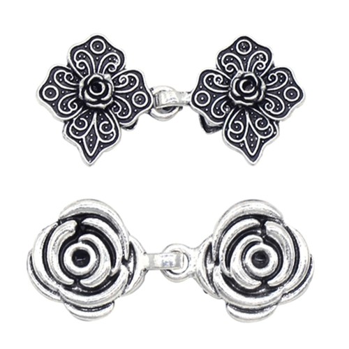 Alloy rose leaf cardigan clasp - alloy,