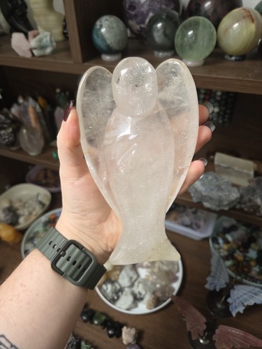 Large clear quartz angel - large,