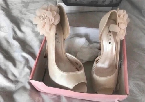 Ivory satin peep toe - ivory,