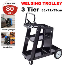 3 Tier Welding Cart Trolley Chains Plasma Cutter Mig Arc Tig Welder 80kg Storage
