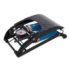 Silverline Max 100psi (7Bar) Foot Pump Heavy Duty Double Barrel Tyre - 380197