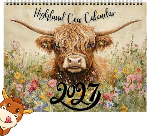 Highland cow calendar 2027 - cow,